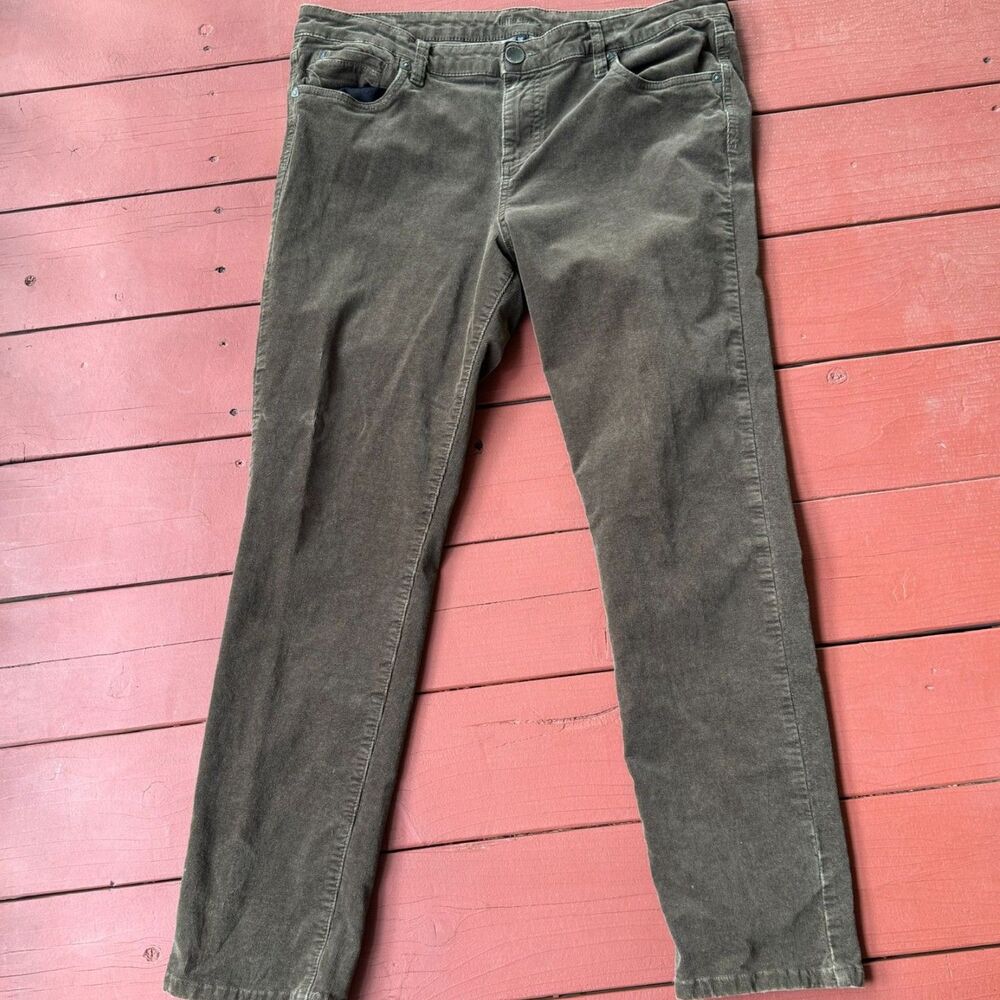 KUT Corduroy Green Jeans Five Pockets Sz 16